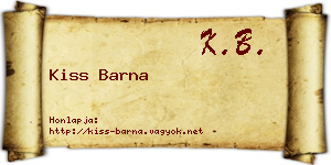 Kiss Barna névjegykártya